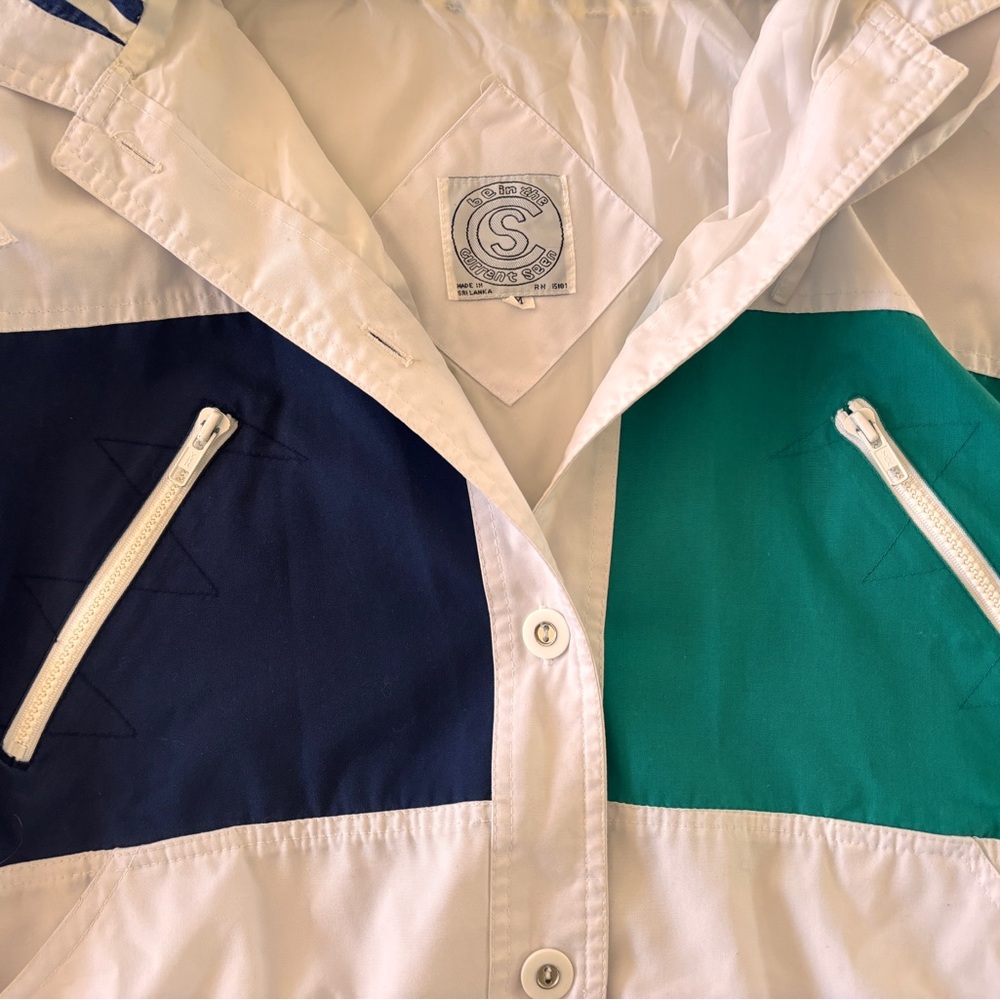 1980s Vintage Be in the Current Seen Colorblock Windbreaker Jacket